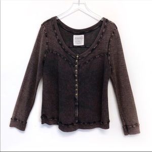 Free People Distressed Studded Sweater